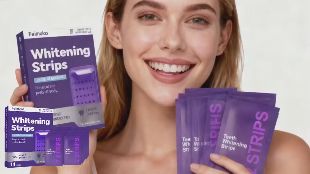 Tiras Blanqueadoras Dentales Feimuko™ – Sonrisa Más Blanca en 30 Minutos